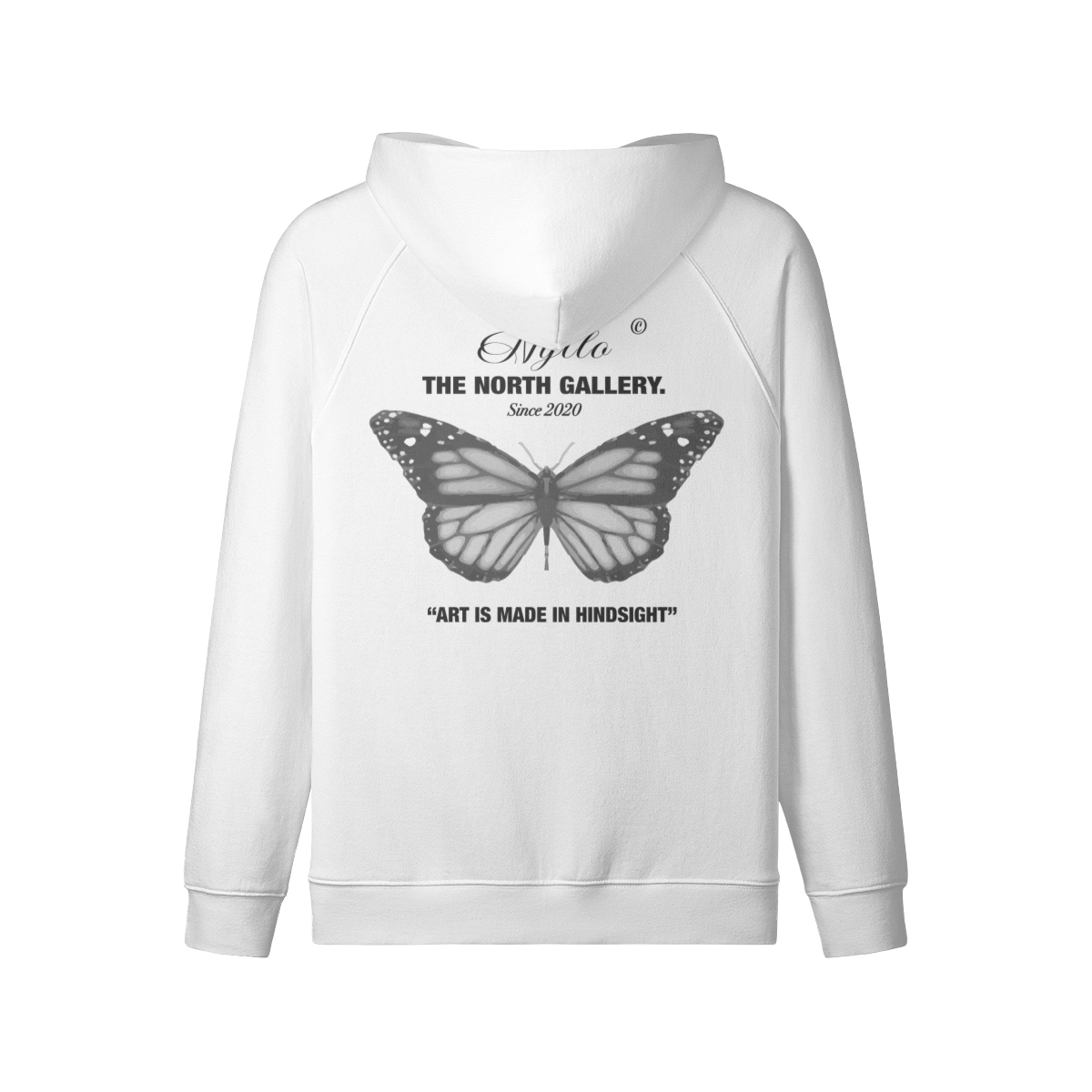 N-fleece-lined full-zip hoodie butterfly